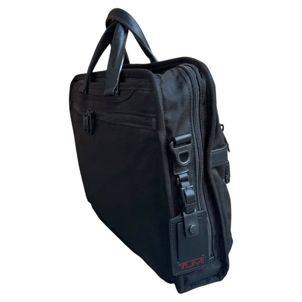 Tumi Alpha Organizer Laptop Briefcase Traveler Bag Removable Strap